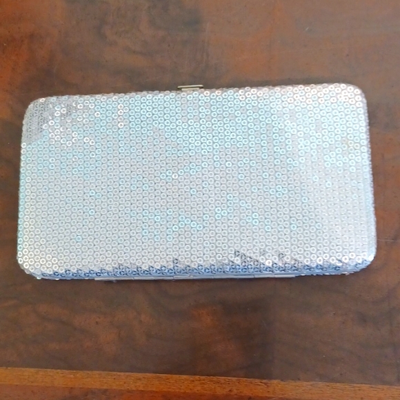 Silver Sequins clutch wallet with Snap closure 5795 - Picture 2 of 9